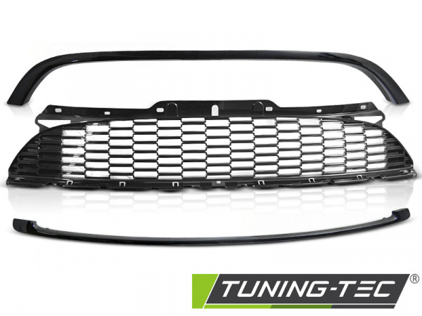 Upgrade Design Sportgrill / Kühlergrill für BMW Mini Cooper R55/R56/R57 10-14 im JCW Look Hochglanz schwarz